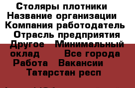 Столяры-плотники › Название организации ­ Компания-работодатель › Отрасль предприятия ­ Другое › Минимальный оклад ­ 1 - Все города Работа » Вакансии   . Татарстан респ.